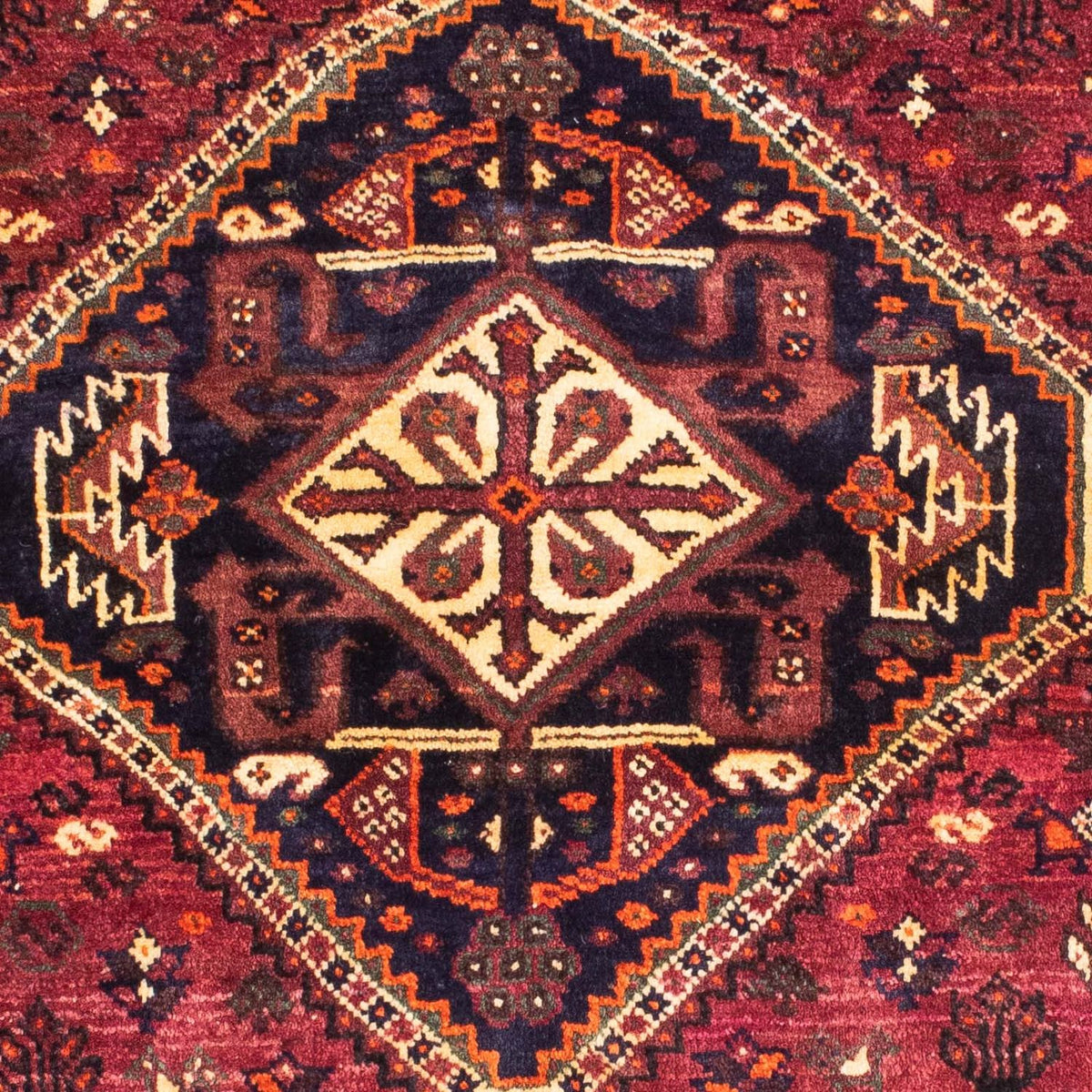 Persisk matta - Nomadic - 160 x 125 cm - mörkröd