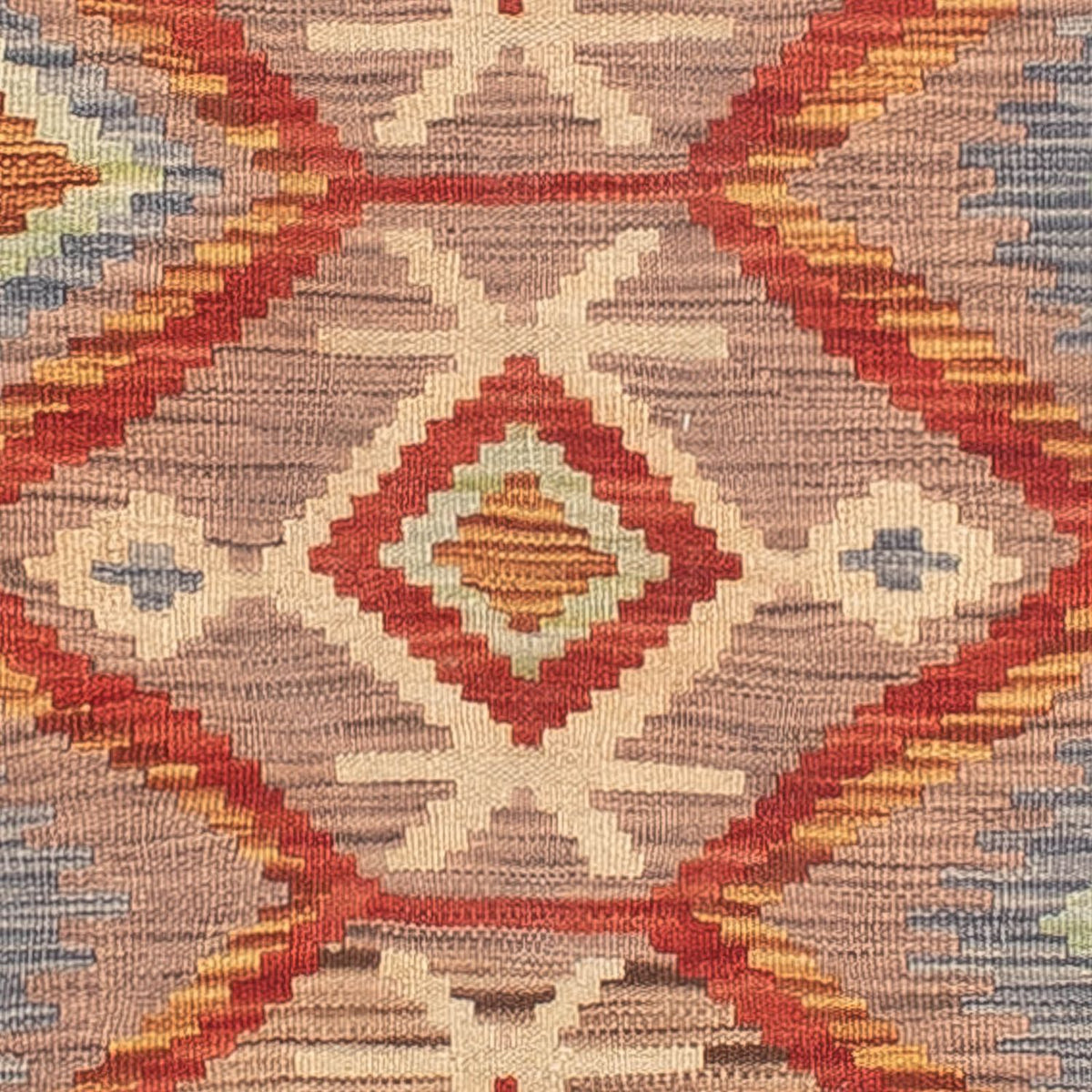 Runner Kelim Carpet - Splash - 298 x 77 cm - röd