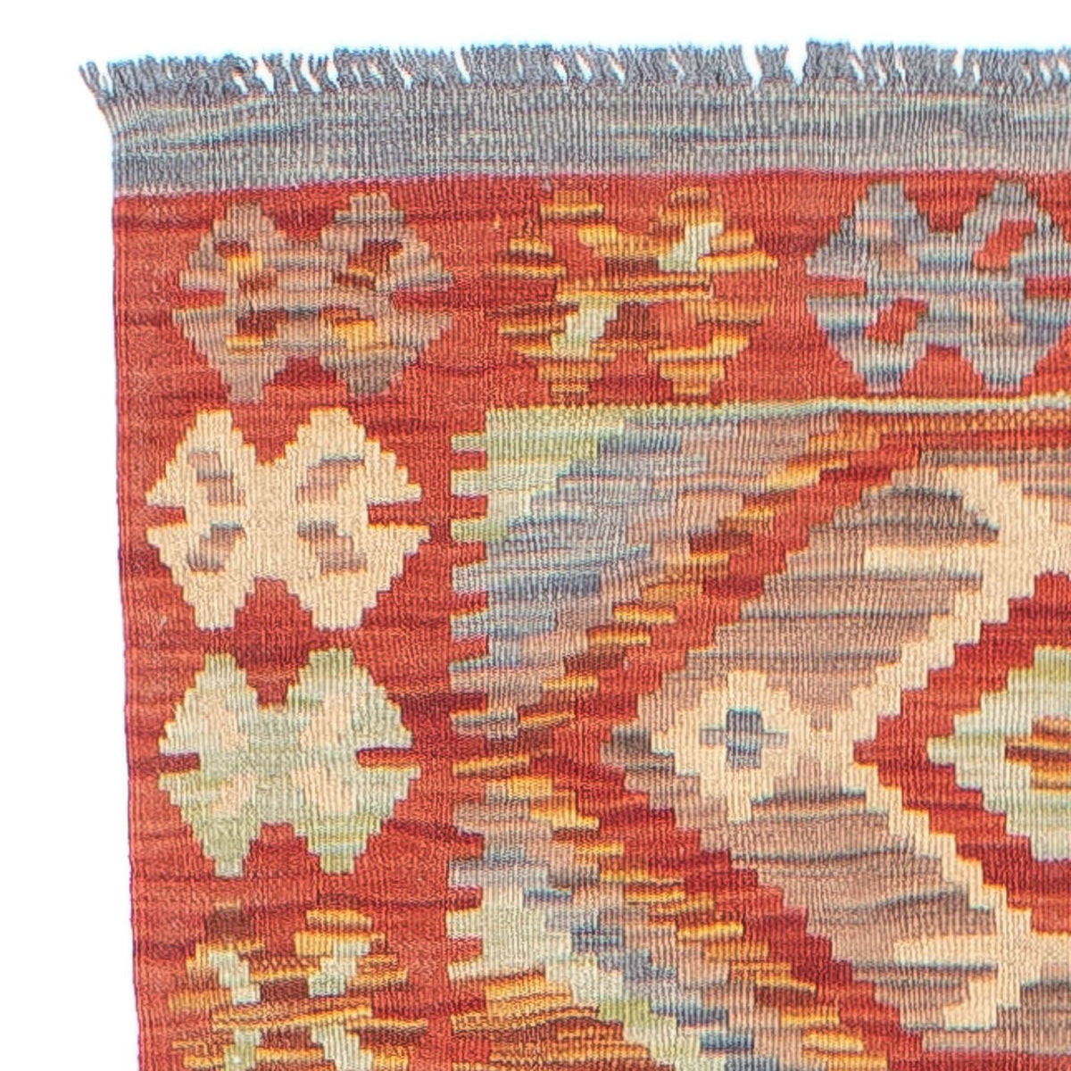 Runner Kelim Carpet - Splash - 298 x 77 cm - röd