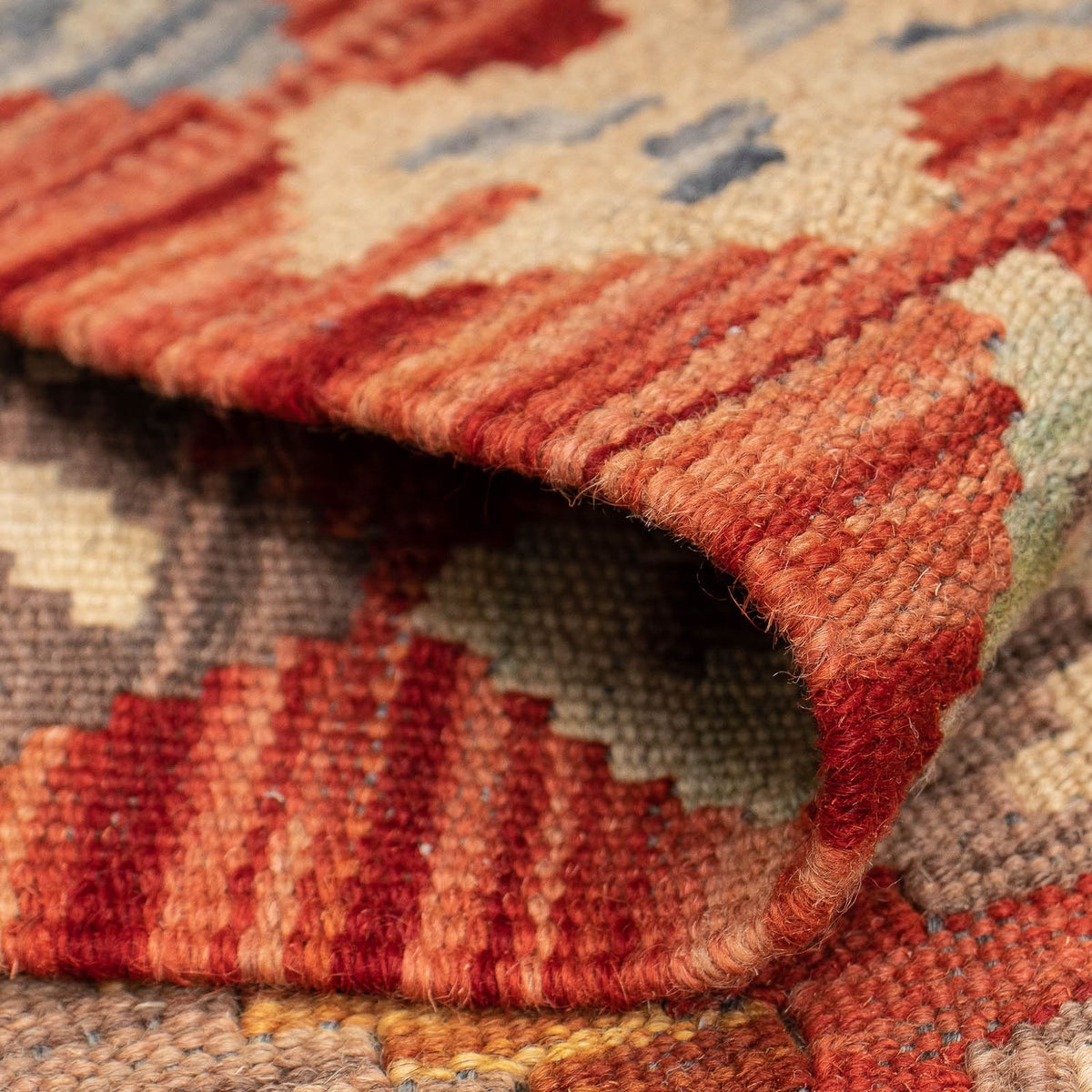 Runner Kelim Carpet - Splash - 298 x 77 cm - röd