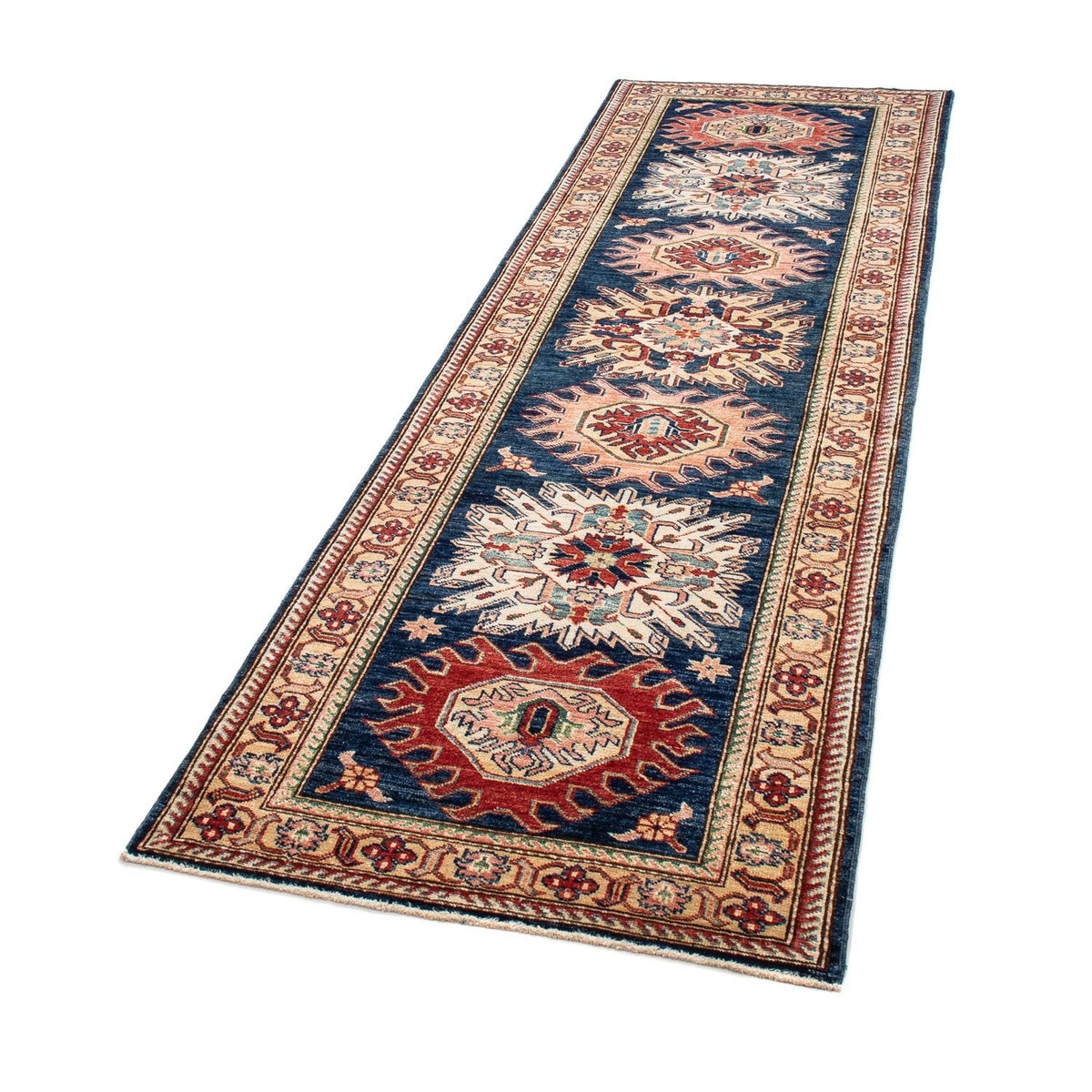 Runner Ziegler Carpet - Kazak - 252 x 77 cm - mörkblå