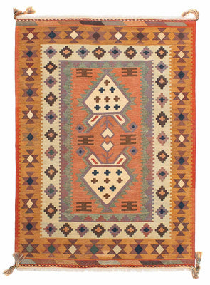 Kelim Carpet - orientalisk matta - 205 x 144 cm - flerfärgad