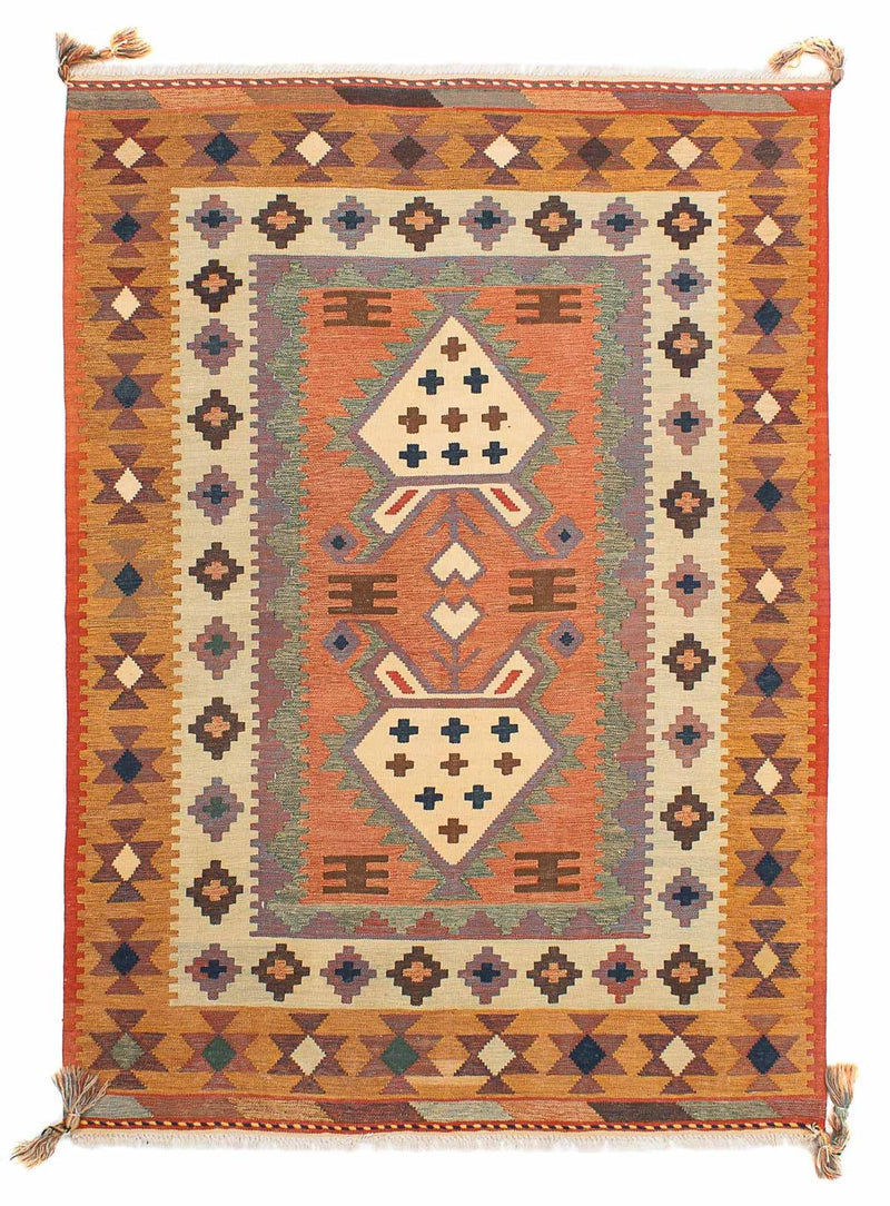 Kelim Carpet - orientalisk matta - 205 x 144 cm - flerfärgad