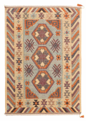 Kelim Carpet - orientalisk matta - 204 x 147 cm - flerfärgad