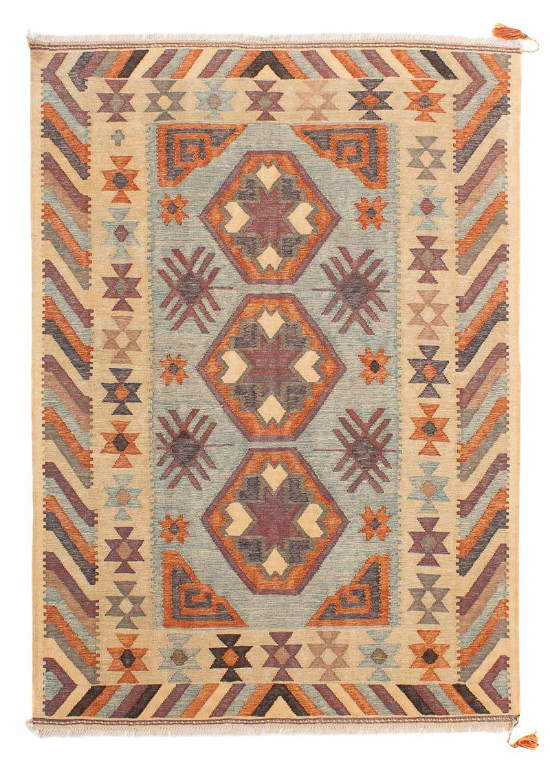 Kelim Carpet - orientalisk matta - 204 x 147 cm - flerfärgad