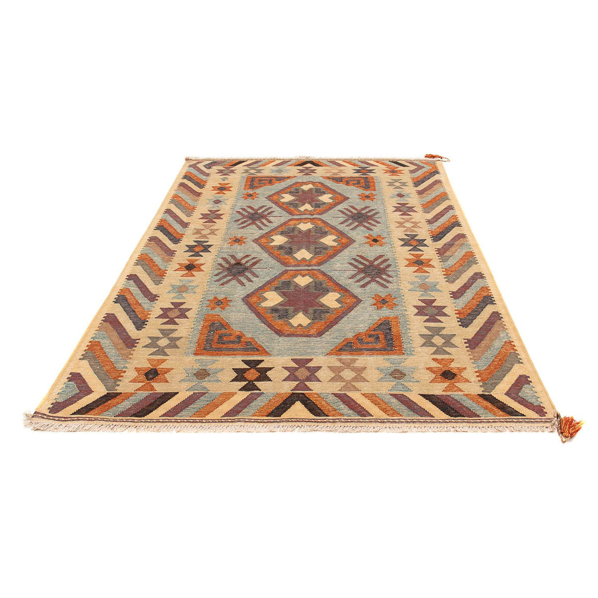 Kelim Carpet - orientalisk matta - 204 x 147 cm - flerfärgad