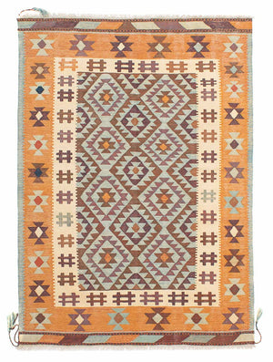 Kelim Carpet - orientalisk matta - 197 x 144 cm - flerfärgad