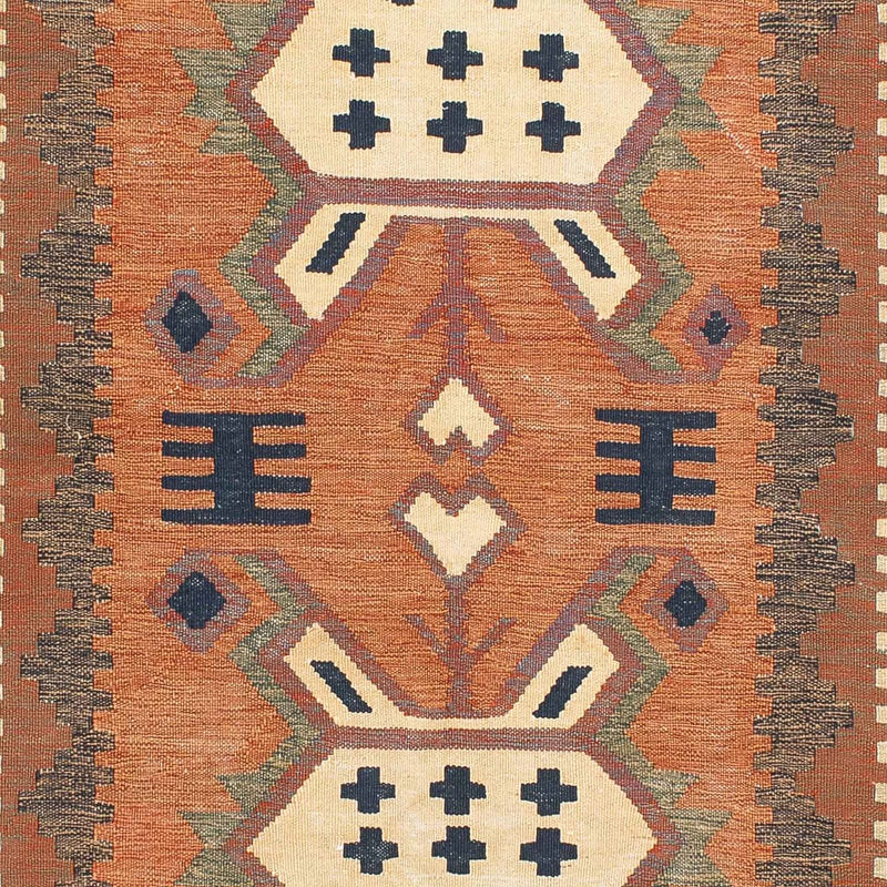 Kelim Carpet - orientalisk matta - 200 x 144 cm - brun