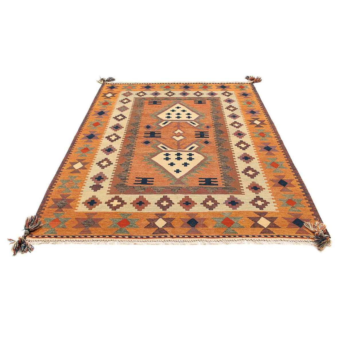 Kelim Carpet - orientalisk matta - 200 x 144 cm - brun