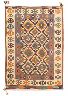 Kelim Carpet - orientalisk matta - 210 x 145 cm - flerfärgad