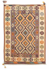 Kelim Carpet - orientalisk matta - 210 x 145 cm - flerfärgad