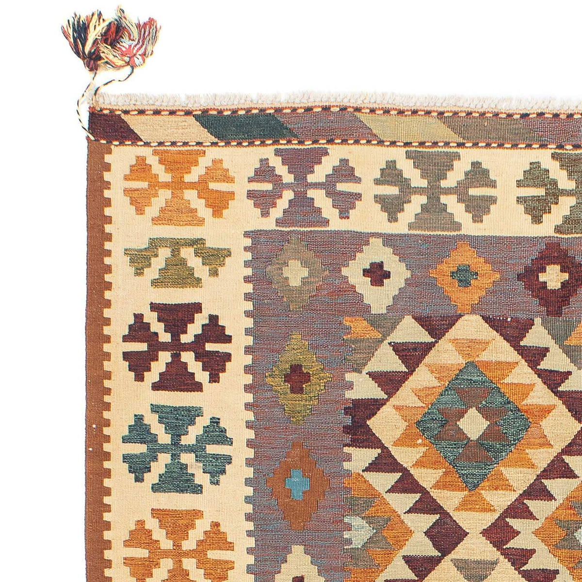 Kelim Carpet - orientalisk matta - 210 x 145 cm - flerfärgad