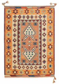 Kelim Carpet - orientalisk matta - 208 x 143 cm - flerfärgad