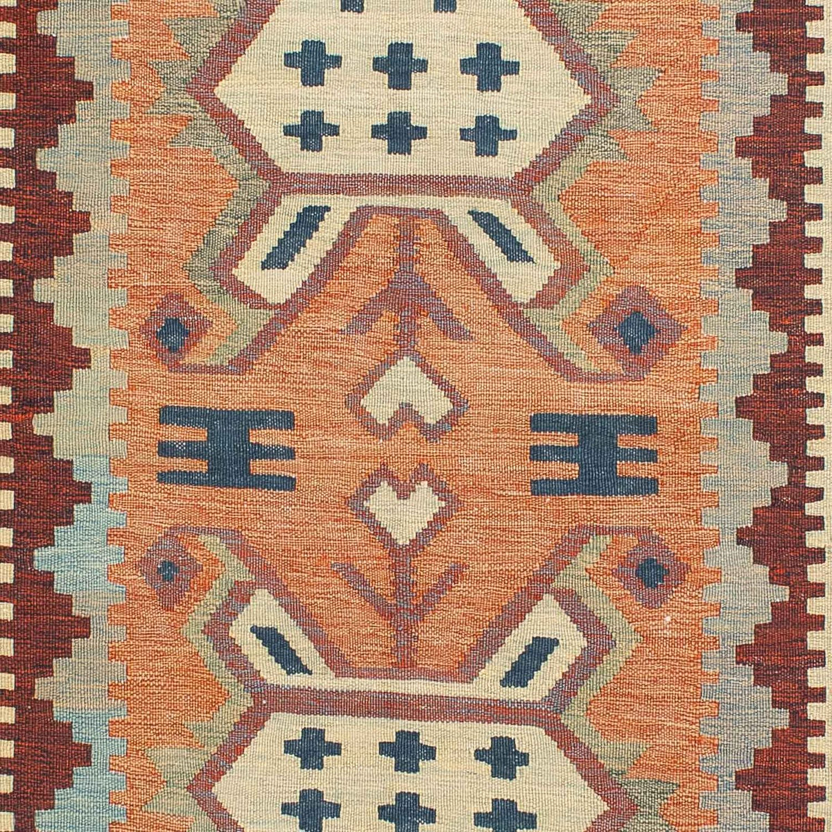 Kelim Carpet - orientalisk matta - 208 x 143 cm - flerfärgad