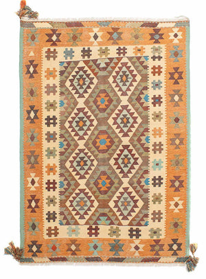 Kelim Carpet - orientalisk matta - 208 x 148 cm - flerfärgad