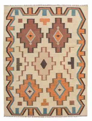 Kelim Carpet - orientalisk matta - 205 x 158 cm - flerfärgad
