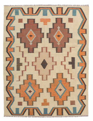 Kelim Carpet - orientalisk matta - 205 x 158 cm - flerfärgad