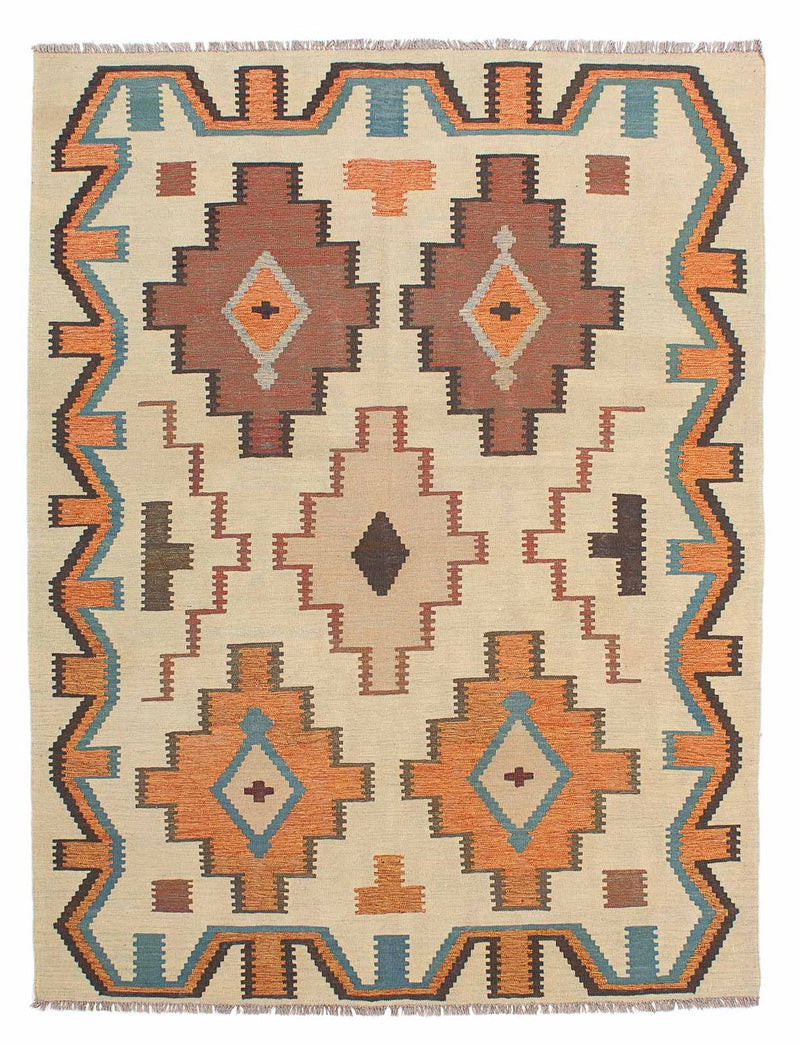 Kelim Carpet - orientalisk matta - 205 x 158 cm - flerfärgad