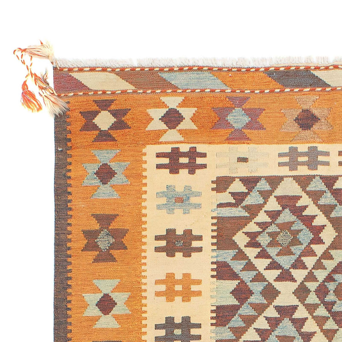 Kelim Carpet - orientalisk matta - 202 x 140 cm - flerfärgad