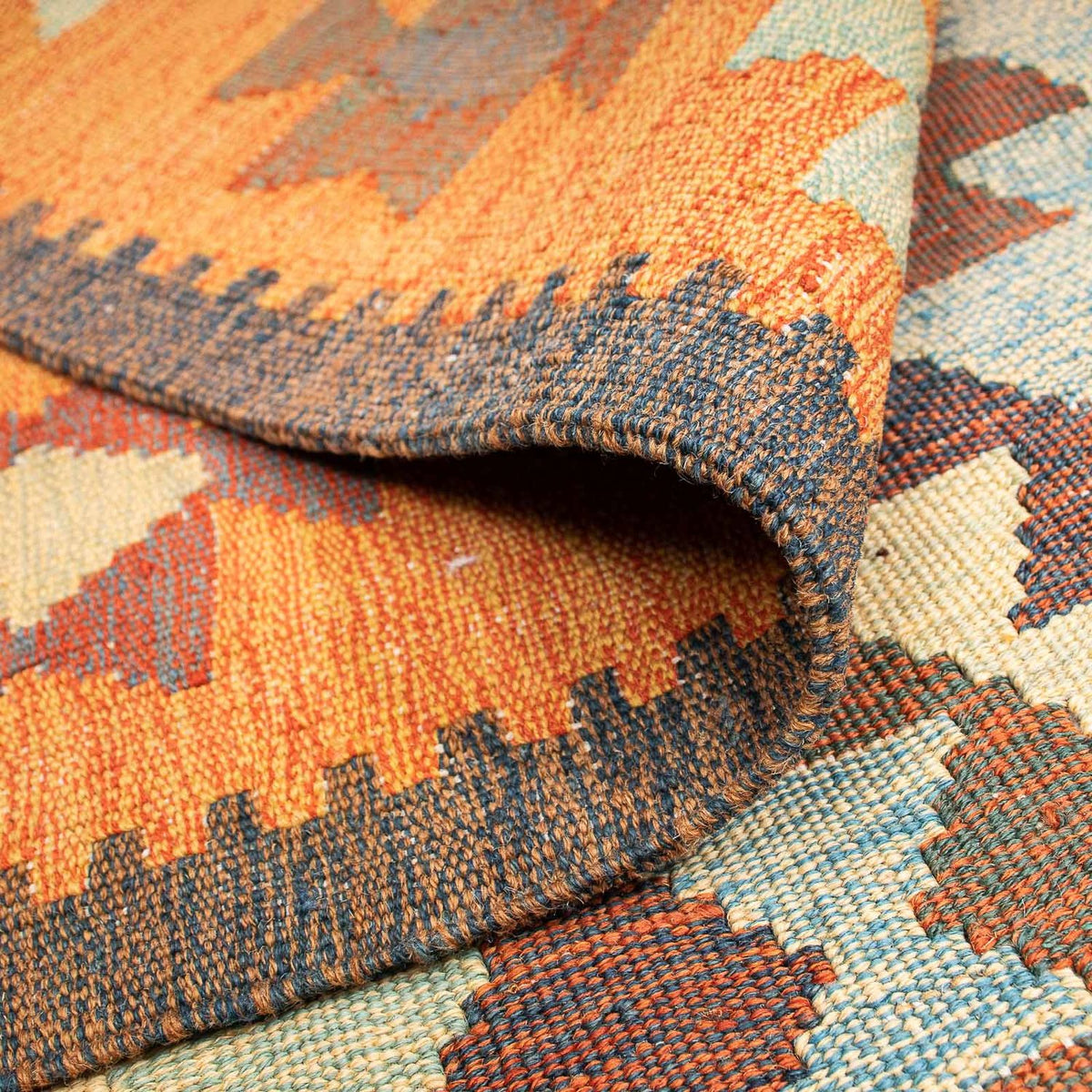 Kelim Carpet - orientalisk matta - 202 x 140 cm - flerfärgad