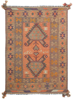Kelim Carpet - orientalisk matta - 211 x 148 cm - flerfärgad