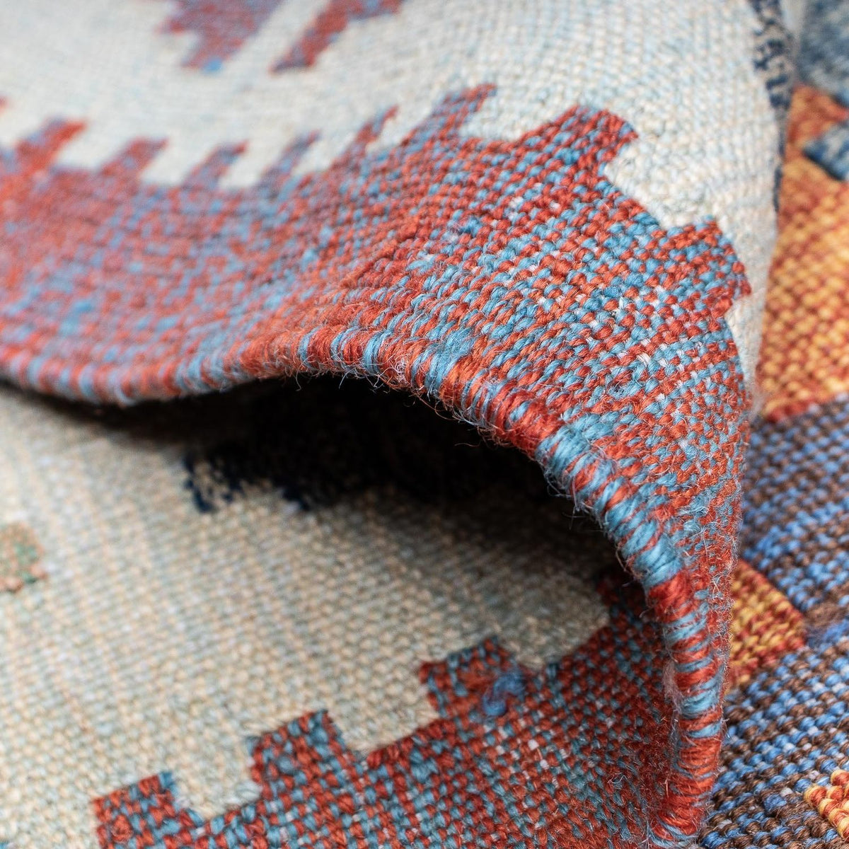 Kelim matta - trendig - 211 x 161 cm - flerfärgad