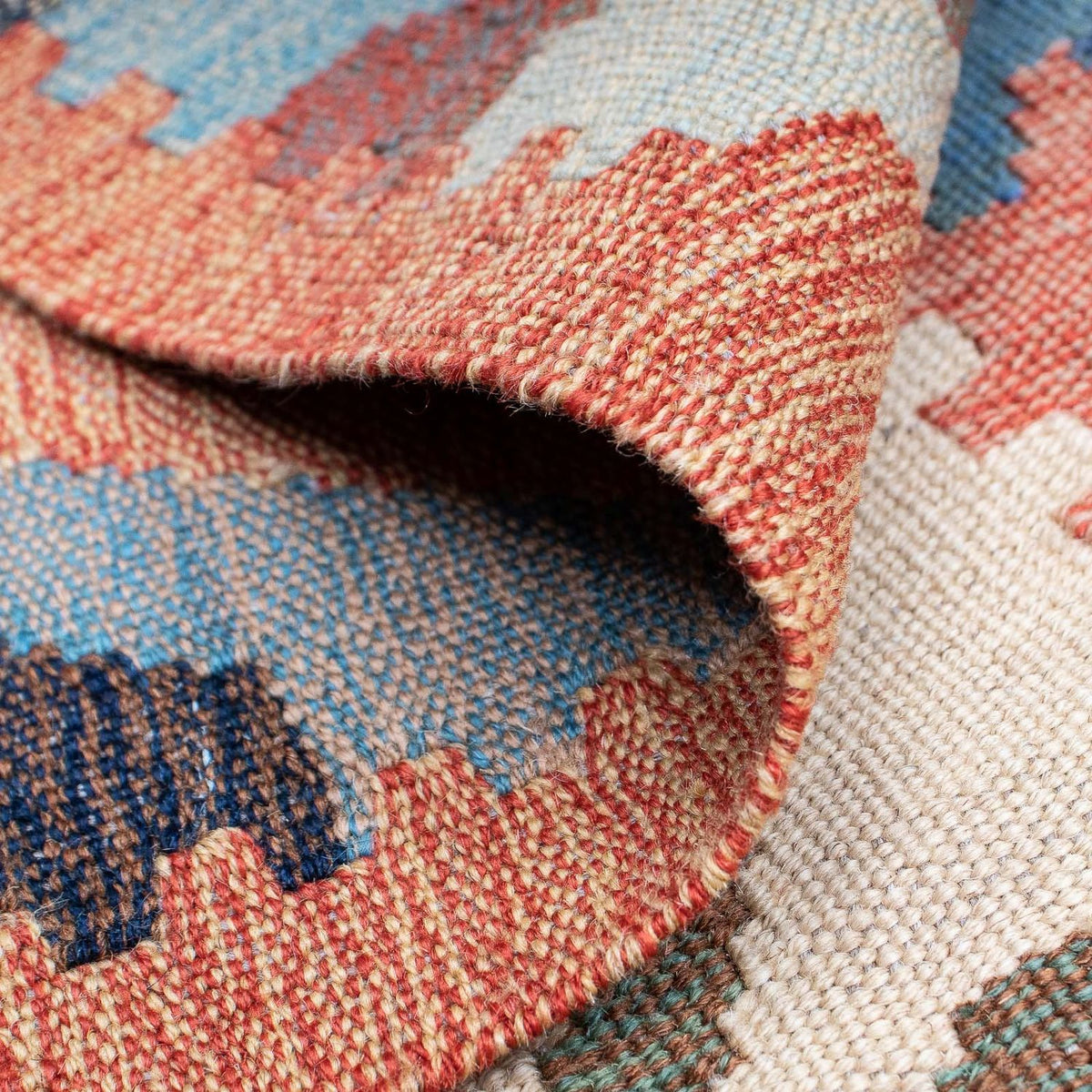 Kelim matta - trendig - 200 x 147 cm - flerfärgad