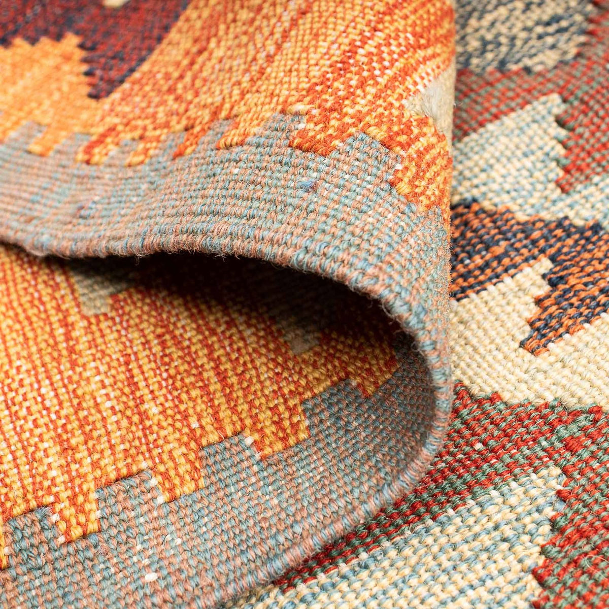 Kelim Carpet - orientalisk matta - 200 x 146 cm - flerfärgad