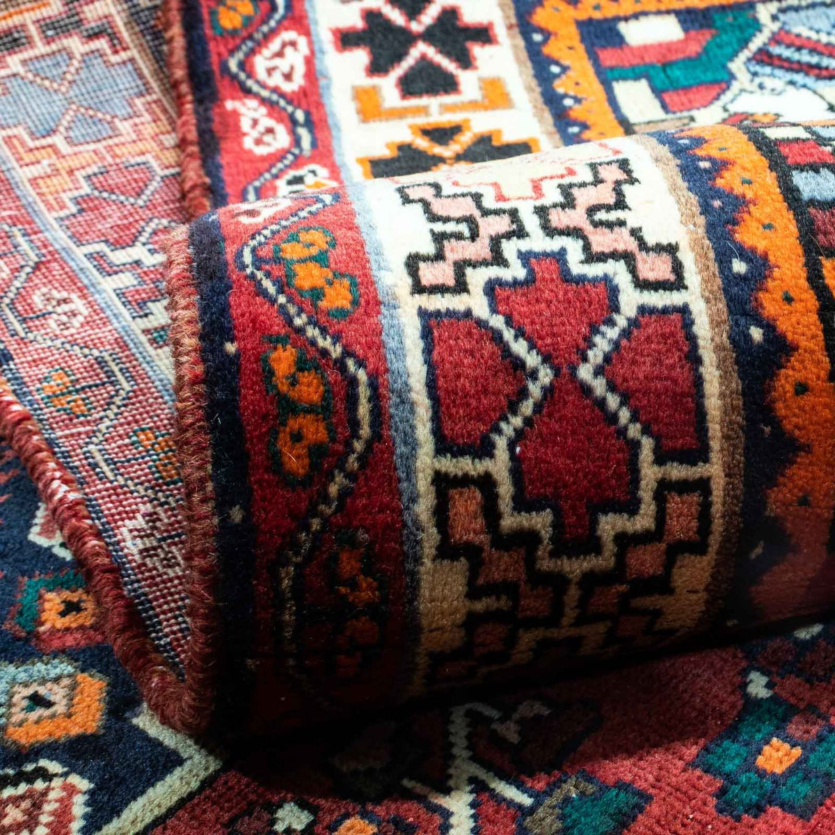 Persisk matta - Nomadic - 255 x 163 cm - mörkröd