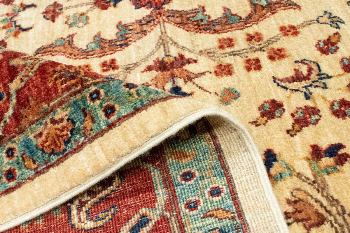 Afghansk matta - 199 x 156 cm - beige