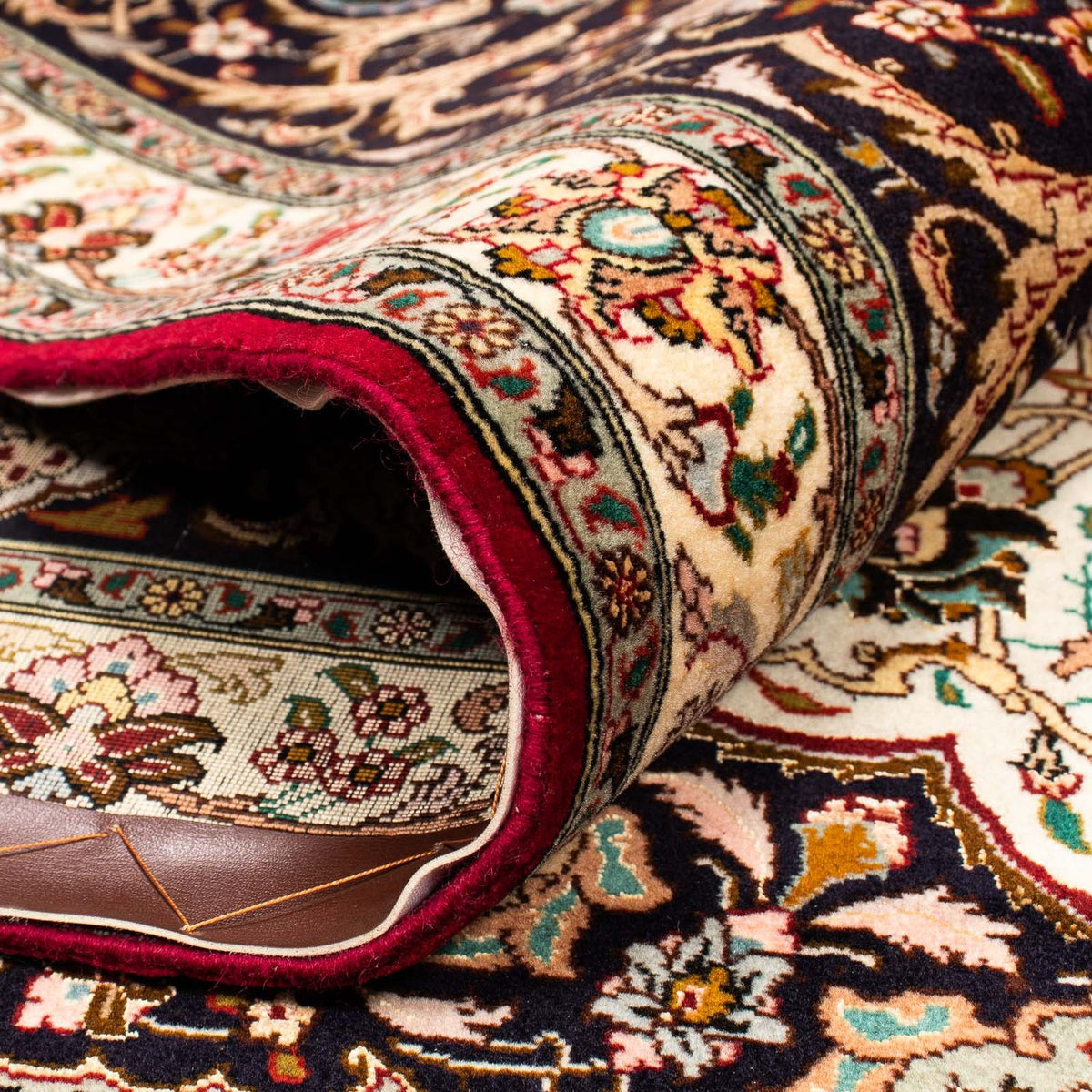 Persisk matta - Tabriz - Royal - 411 x 304 cm - mörkröd