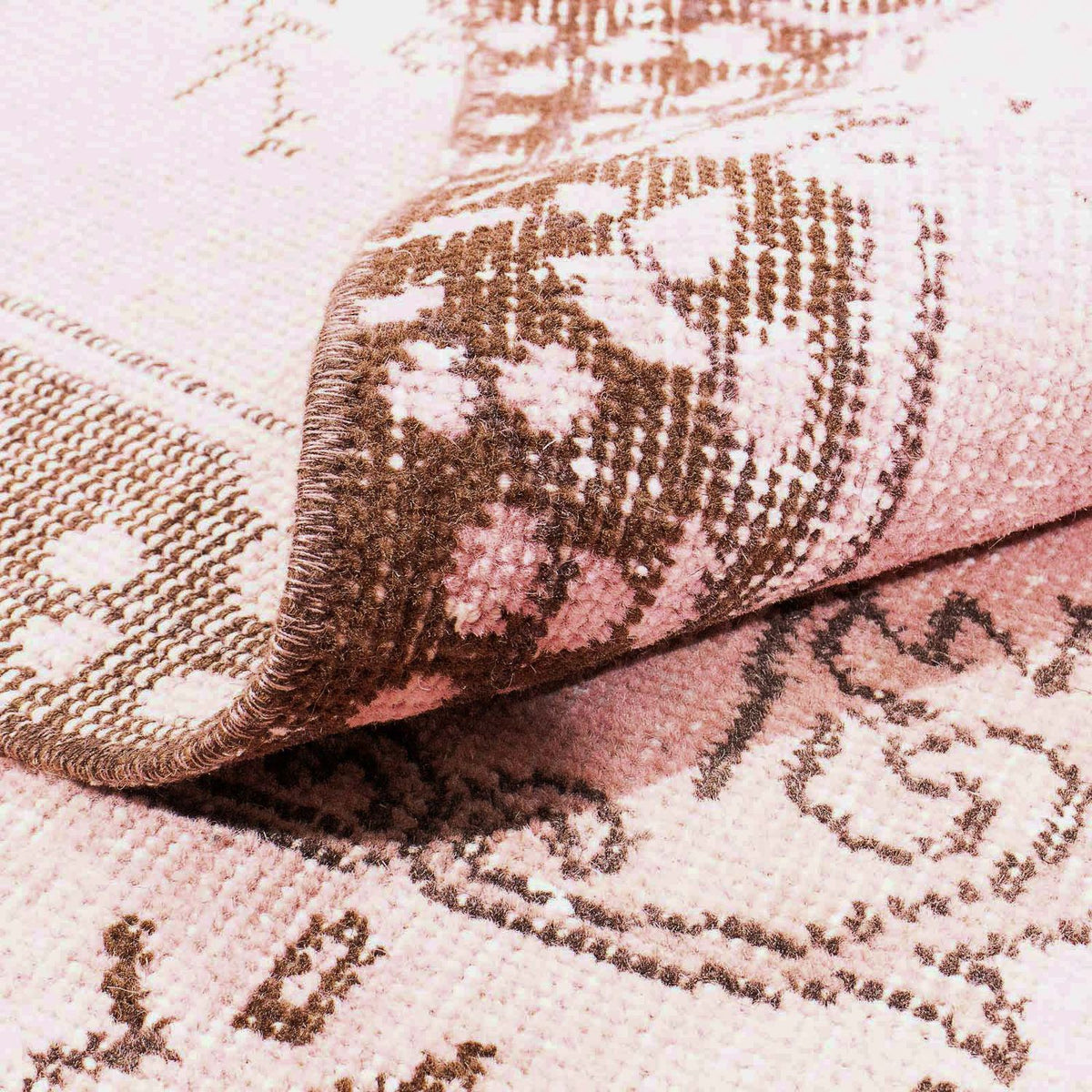 Vintage matta - 217 x 118 cm - rosa