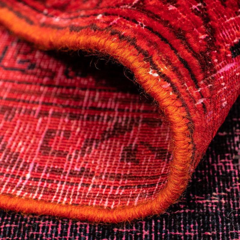 Vintage matta - 349 x 258 cm - mörkröd