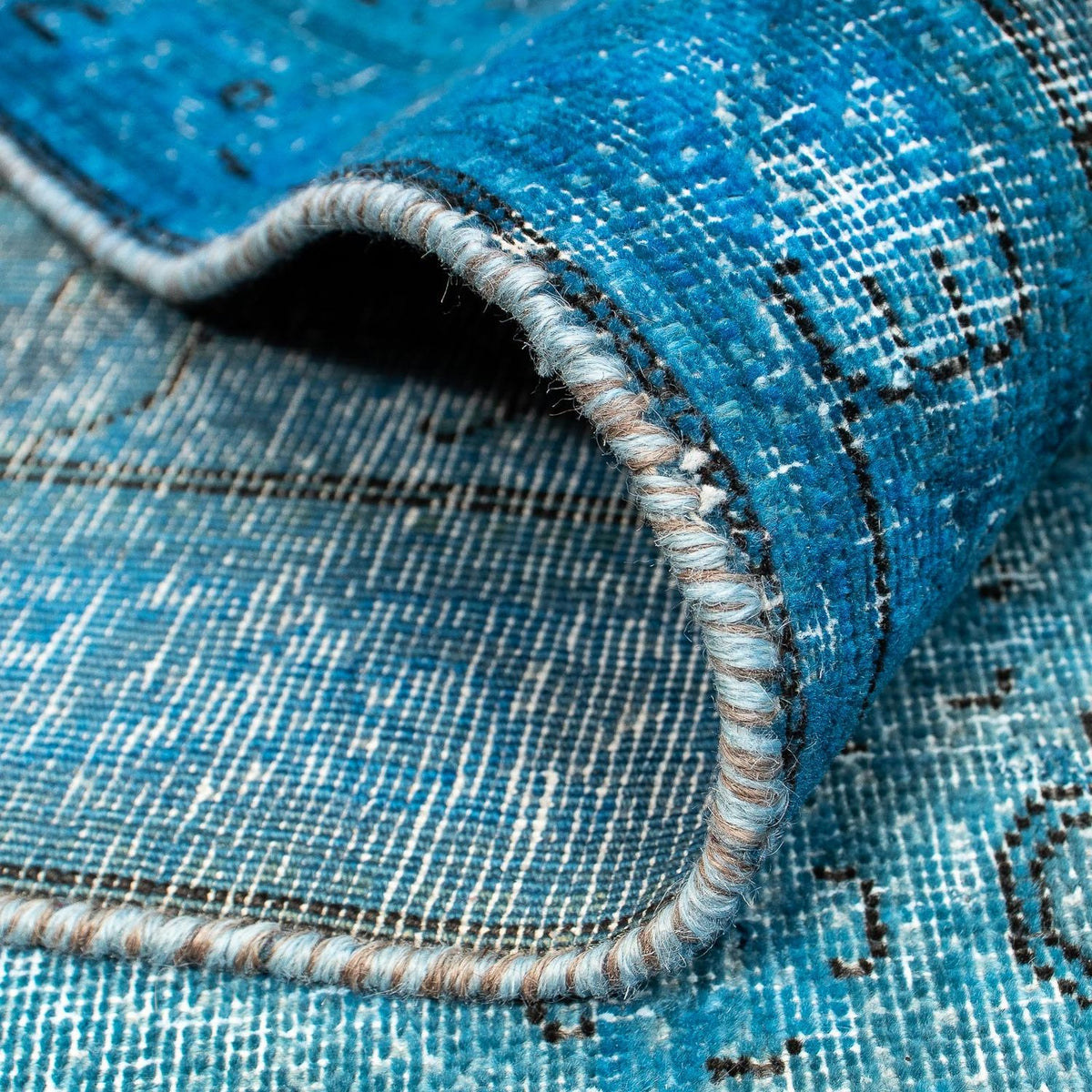 Vintage matta - 404 x 290 cm - mörkblå