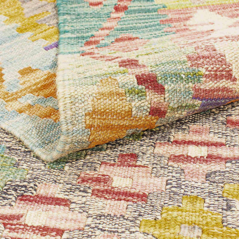 Kelim Carpet - Splash - 241 x 202 cm - flerfärgad