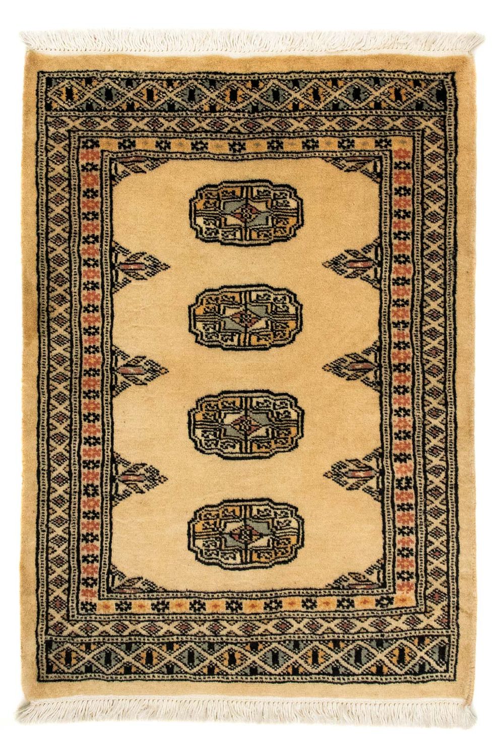 Afghansk matta - Bukhara - 91 x 65 cm - ljusbrun