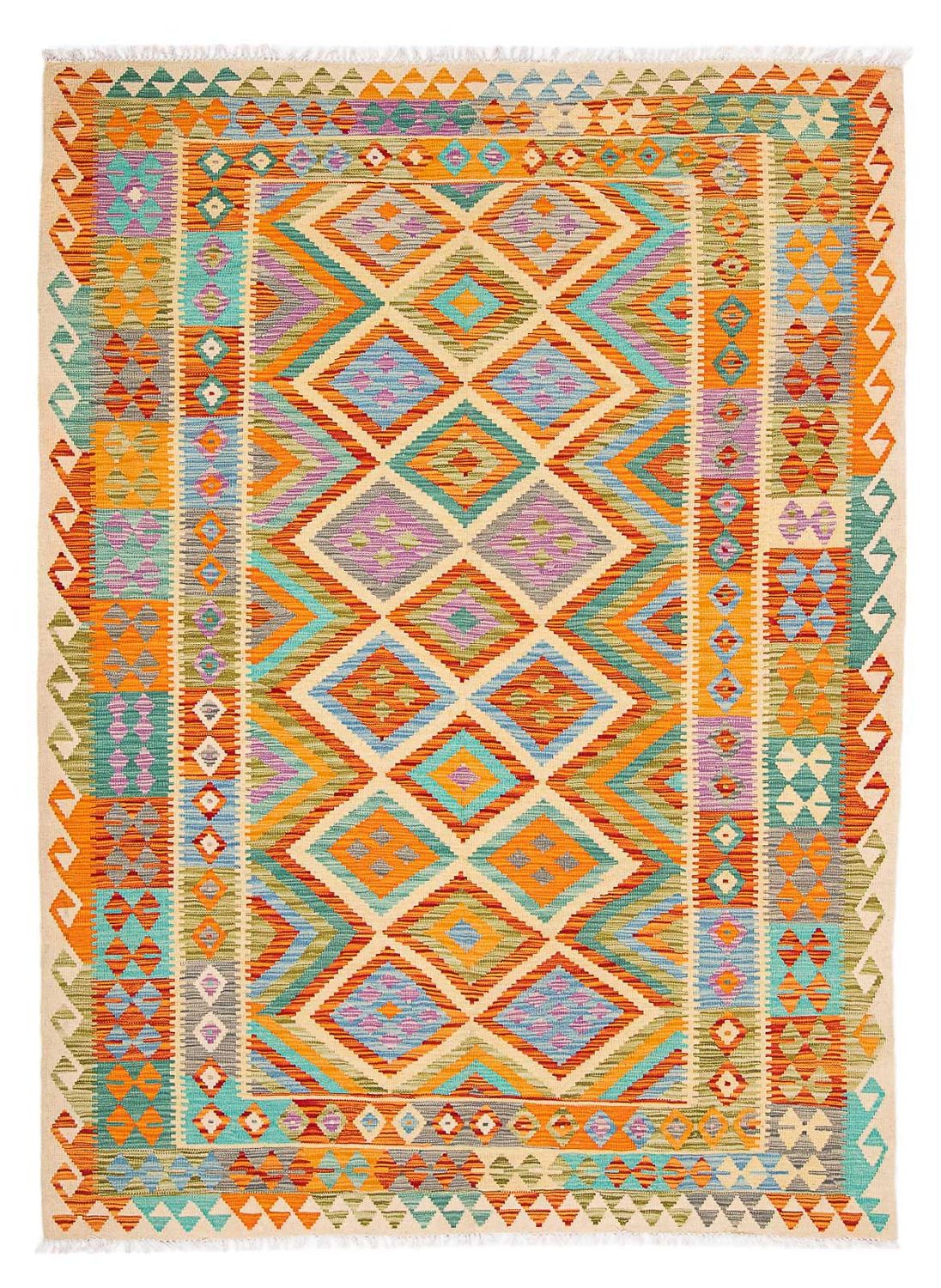 Kelim Carpet - Splash - 246 x 185 cm - flerfärgad