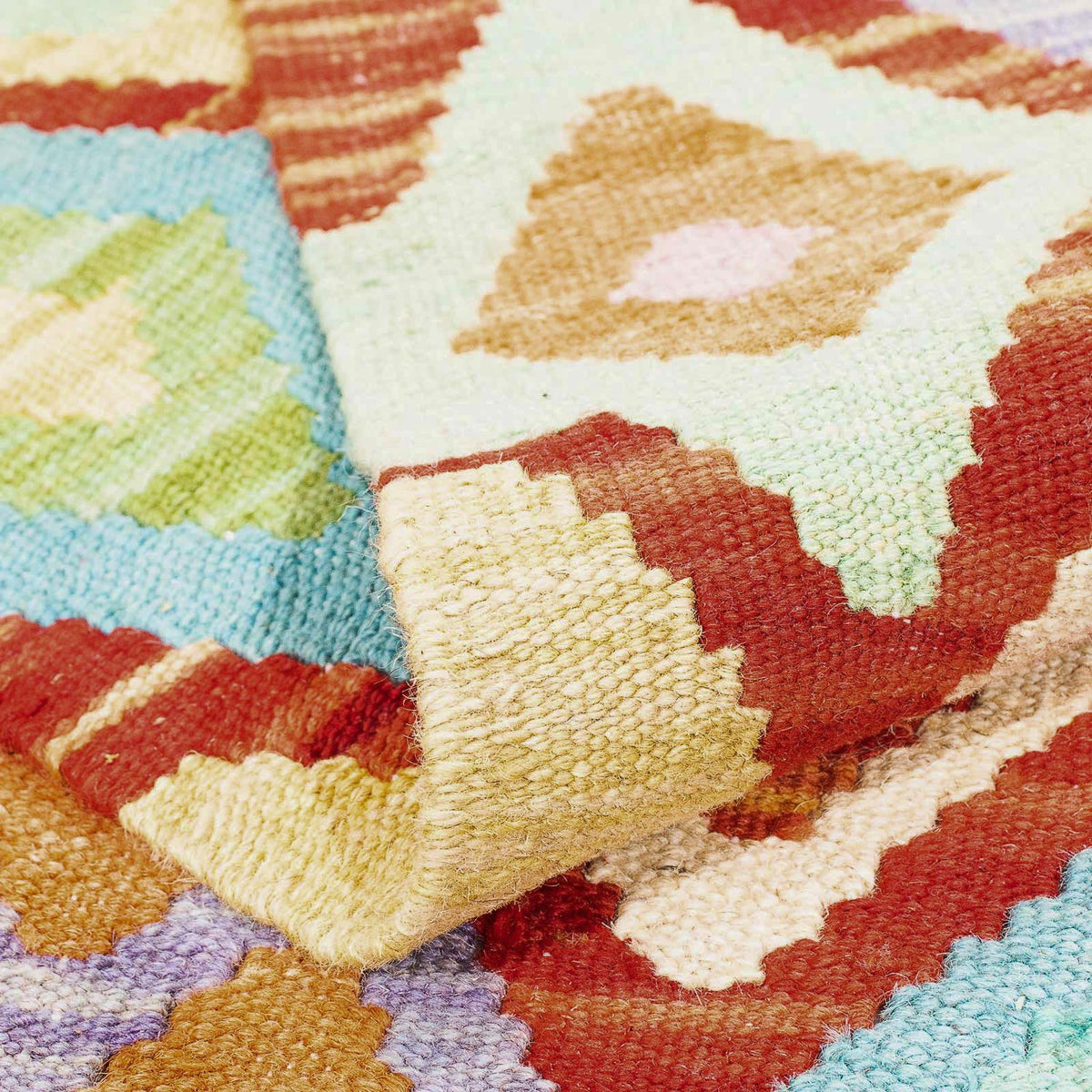 Kelim Carpet - Splash - 188 x 169 cm - flerfärgad