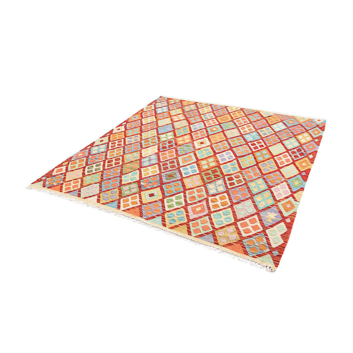 Kelim Carpet - Splash - 188 x 169 cm - flerfärgad