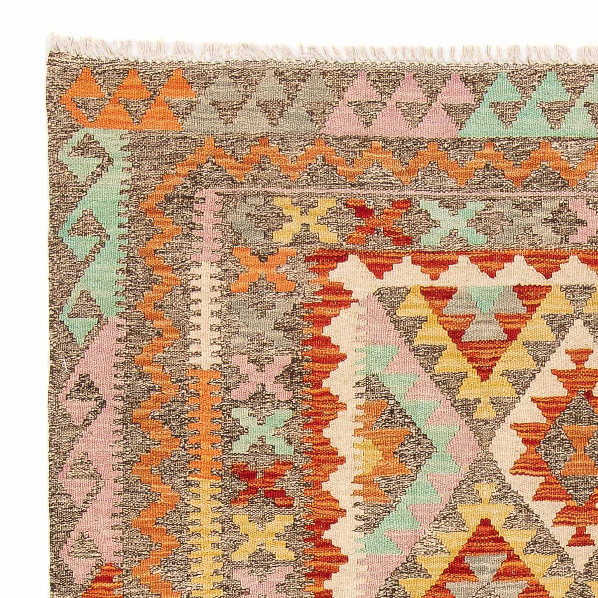 Kelim Carpet - Splash - 188 x 153 cm - flerfärgad