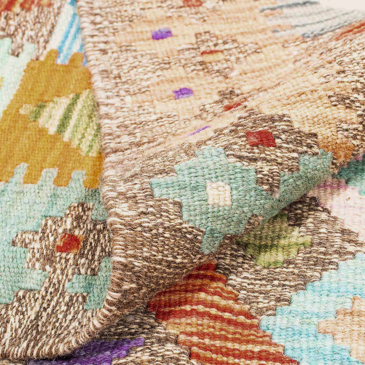 Kelim Carpet - Splash - 194 x 154 cm - flerfärgad