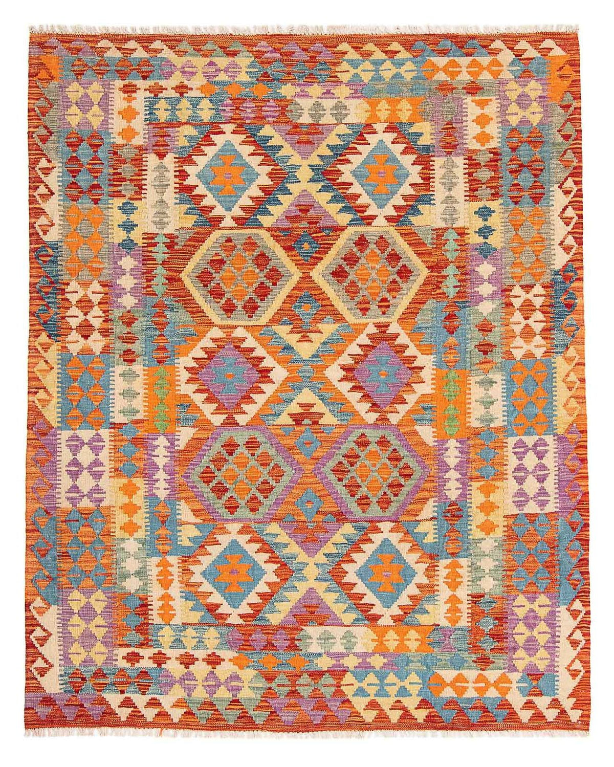 Kelim Carpet - Splash - 195 x 155 cm - flerfärgad