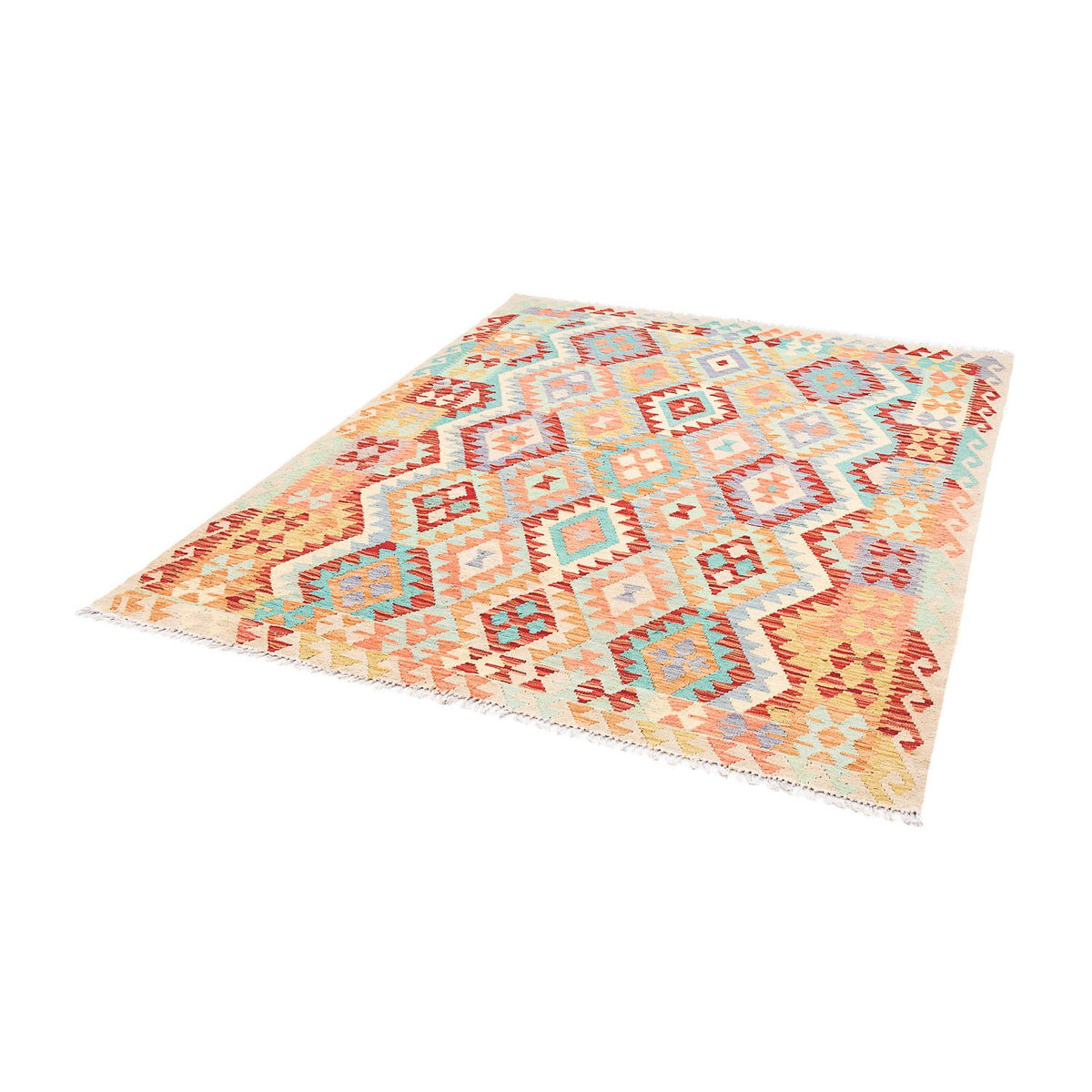 Kelim Carpet - Splash - 193 x 158 cm - flerfärgad