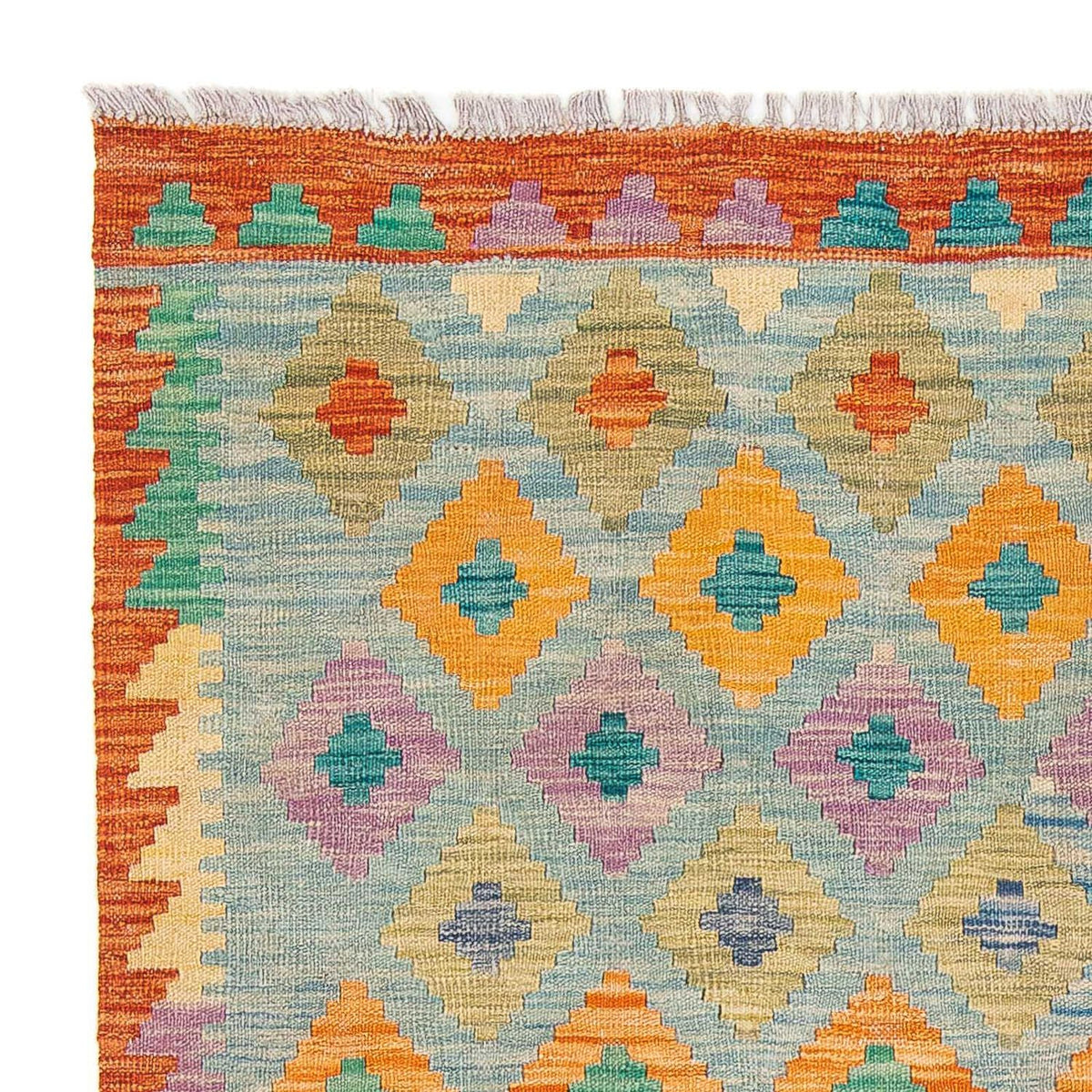 Kelim Carpet - Splash - 180 x 136 cm - ljusblå