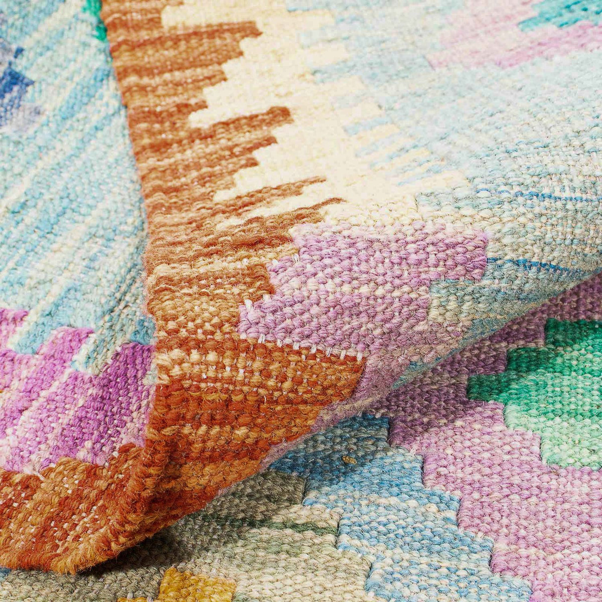 Kelim Carpet - Splash - 180 x 136 cm - ljusblå