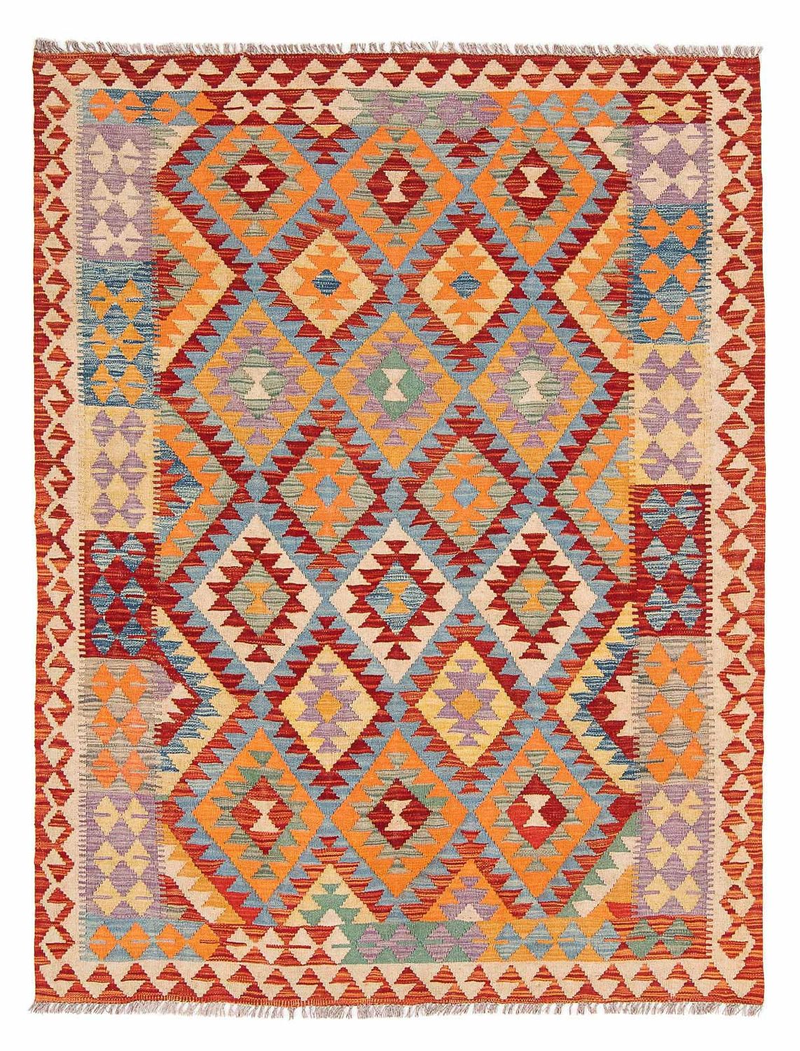 Kelim Carpet - Splash - 194 x 152 cm - flerfärgad