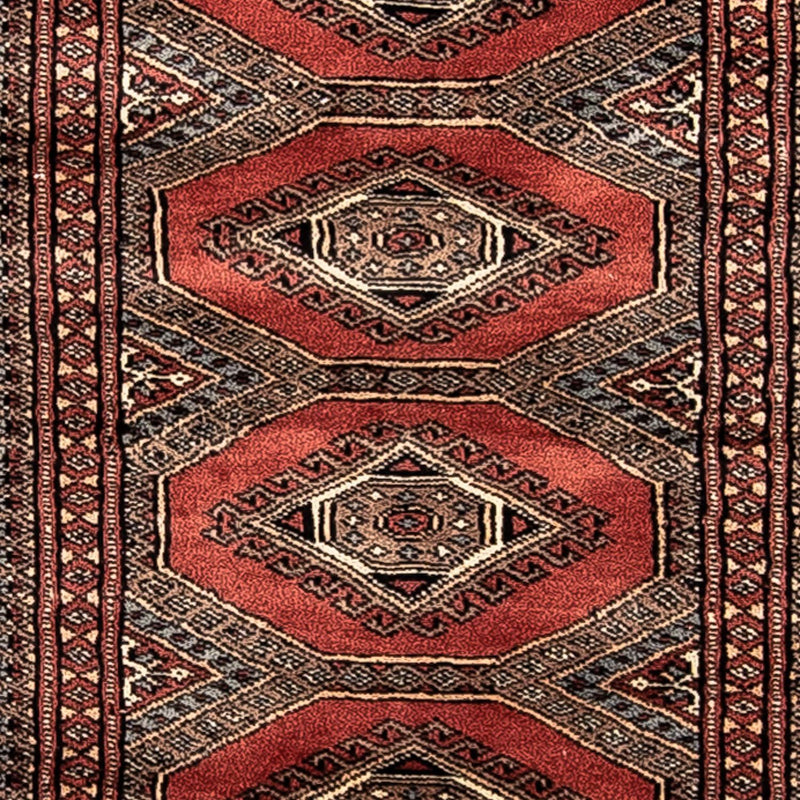 Runner Afghansk matta - Bukhara - 400 x 63 cm - mörkröd