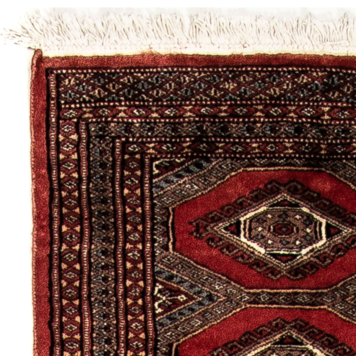 Runner Afghansk matta - Bukhara - 400 x 63 cm - mörkröd