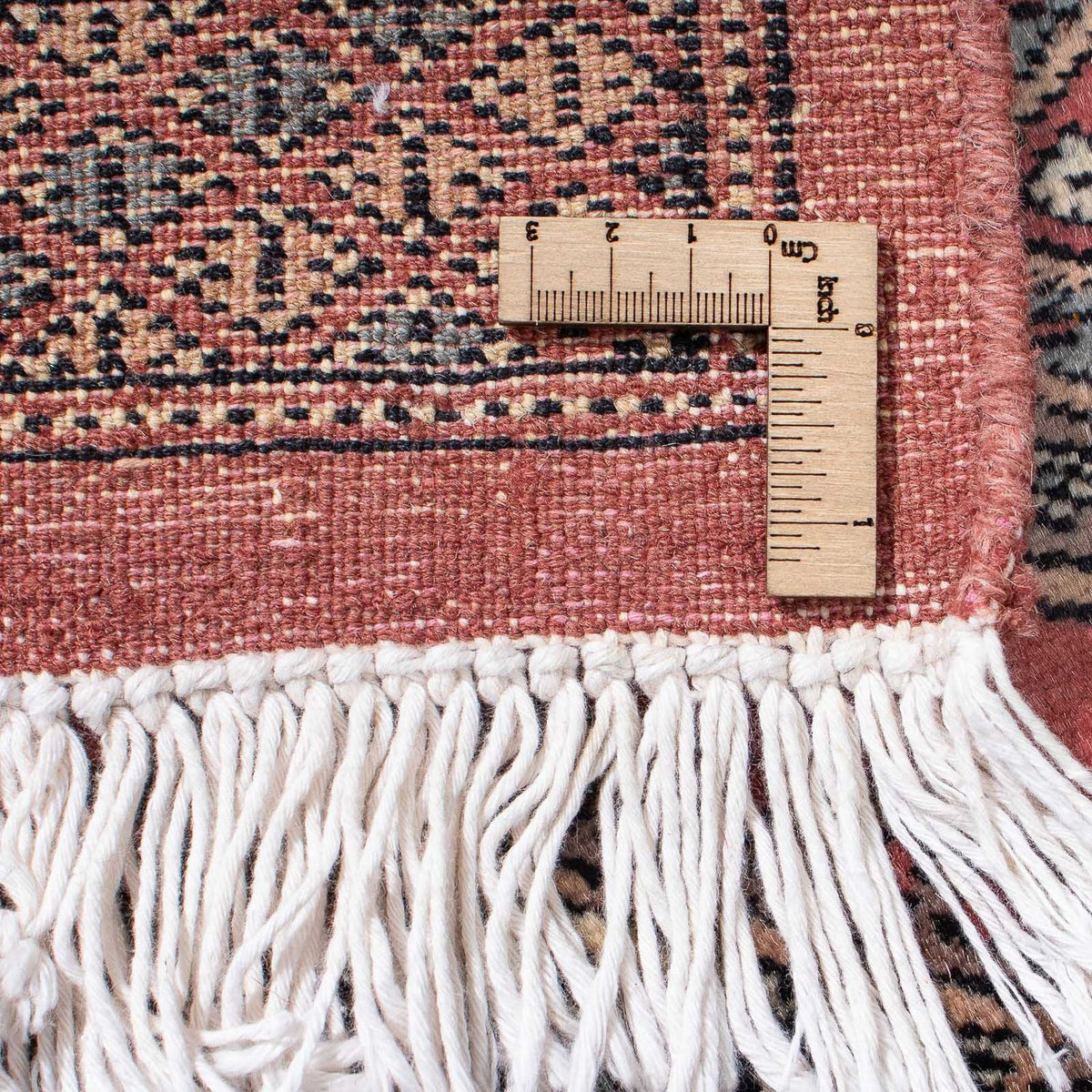 Runner Afghansk matta - Bukhara - 396 x 64 cm - mörkröd