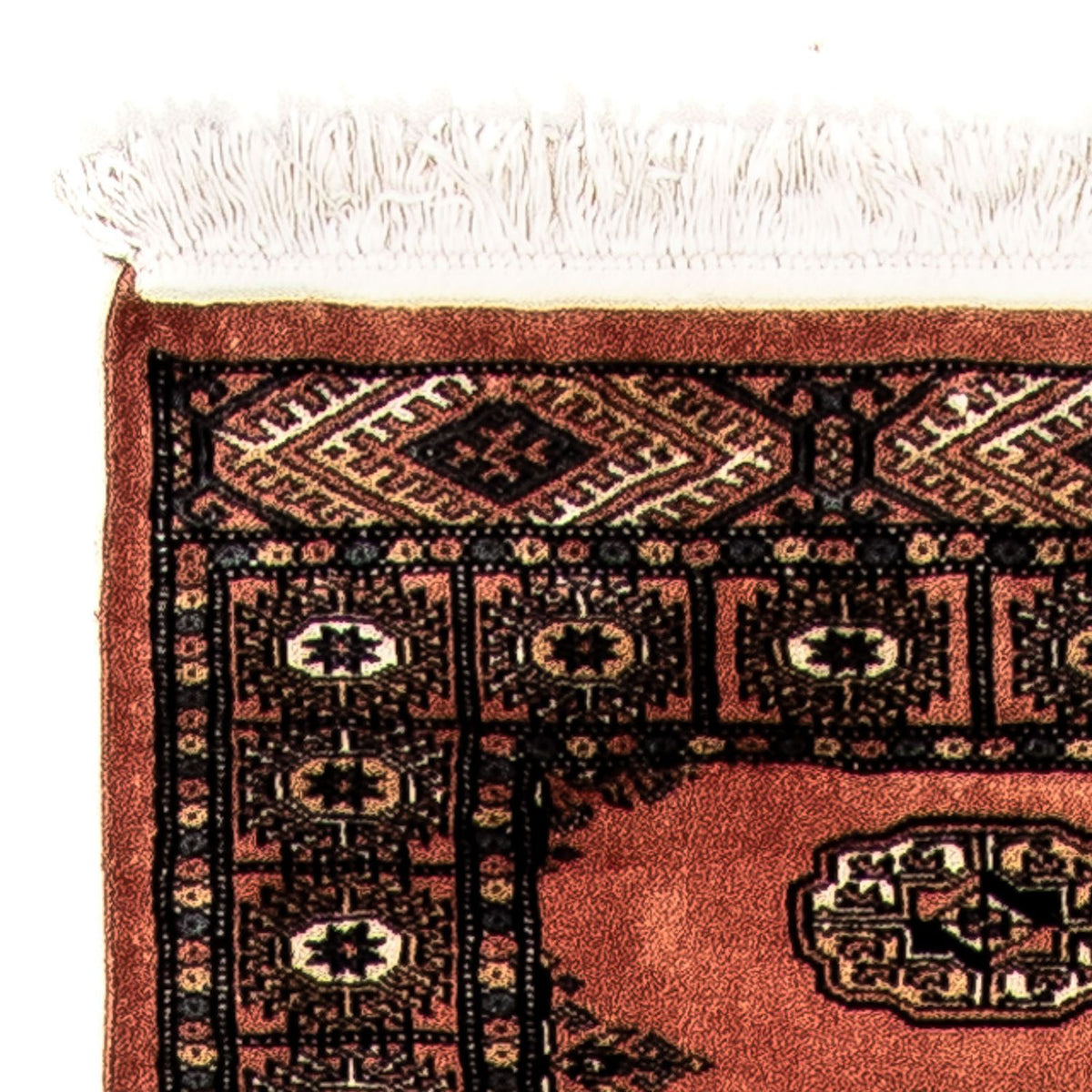 Runner Afghansk matta - Bukhara - 404 x 77 cm - ljusröd